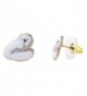 Lux Accessories Assorted Enamel Kitty Earring in Women's Stud Earrings