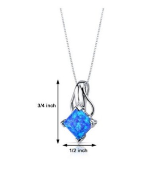 Created Blue Green Necklace Sterling Princess in Women's Pendants