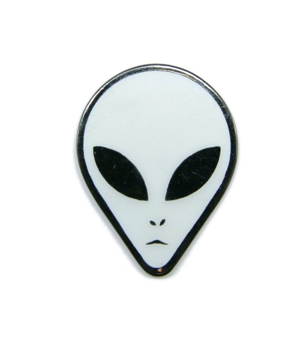 Alien Face Lapel Pin - black and white finish - CY111IMULZ5
