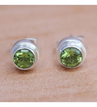 NOVICA Peridot Sterling Earrings Simplicity