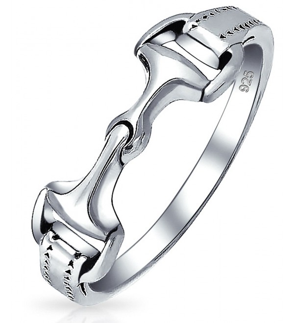 Bling Jewelry Double Horse Bit Band Equestrian Sterling Silver Ring - C511KFLWIER