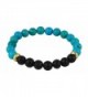 Fashion Turquoise and Lava Rock Essential Oil Beaded Bracelet- Essential Oil Jewlery 8mm Bead Size - Turquiose - CB1836KKKEM