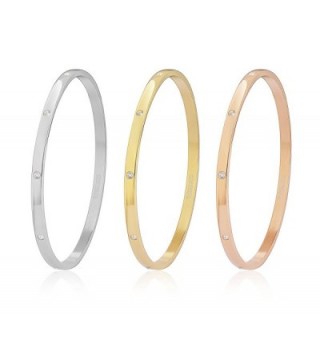 Stainless Tricolor Stackable Bracelet Zirconia