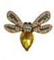 TTjewelry Fashion Jewelry Charming Bee Insect Woman Brooch Pin Yellow Rhinestone Crystal - CU12MACMN0P