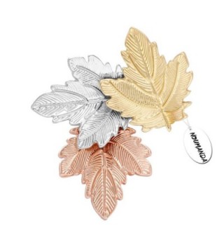 NOUMANDA Women Bijoux Autumn Leaf Jewelry Three Maples Leaves Brooch Pin - CW12MOI081N