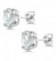 Shape Aquamarine Sterling Silver Earrings in Women's Stud Earrings