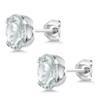 Shape Aquamarine Sterling Silver Earrings in Women's Stud Earrings