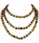 Ny6design Round Tigereye Beads Long Hand-Knotted Necklace 60" N16111502d - CM12NTUMUBO