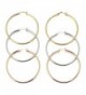Mocalady Jewelers Womens 3 Pairs Stainless Steel Hoop Earrings Ear Loop Jewelry Set 40 MM/50MM/60MM - CN185T7MTKT