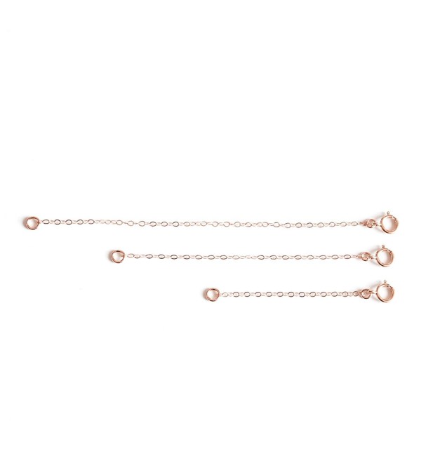 14k Rose Gold Filled Necklace Bracelet Extender Chain 3pc Set - 2"- 3"- 4"- by Wild Moonstone - CI186GXL7ZD