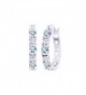 Simulated Aquamarine & White Cubic Zirconia Hoop Earrings In 14k Gold Over Sterling Silver - C712O67Z1DI