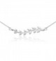 High Polish 925 Sterling Silver Olive Branch Pendant Necklace - CN11ODJ1OLZ