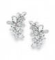 Mariell Cubic Zirconia Marquis-Cut Graceful Curved Cluster Bridal Wedding Earrings - Platinum Plated - C111ZP6UDK3