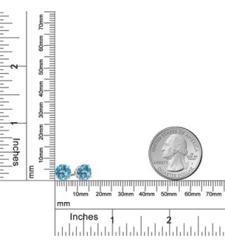 3.10 Ct Round 7MM Swiss Blue Topaz Gemstone Birthstone 925 Sterling Silver Stud Earrings - CA11U5ZLTU7