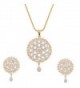 Swasti Jewels Floral pattern CZ Traditional Fashion Jewelry Set Pendant Earrings for Women - CJ129LT0TSP