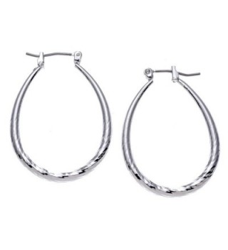 Silvertone Hollow Hoop Earrings with Surgical Steel Post- 1.25" - C211UR90S2V