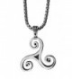 Exoticdream Classic Triskele Magic Merlin Celtic Pewter Pendant - "24"" Stainless Steel" - CT18346ZM4R