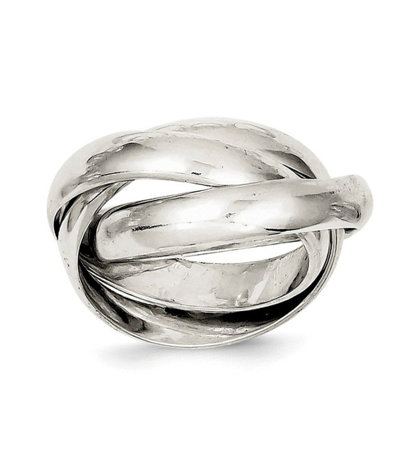 Solid 925 Sterling Silver Rolling Wedding Band Ring - CN187CHAH5S