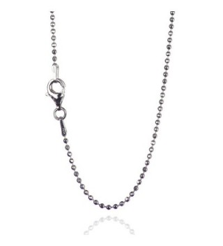 925 Sterling Silver 1.50 mm Diamond-Cut Bead Chain Necklace With Pear Shape Clasp-RHODIUM FINISH - CF12NZ1H7KV