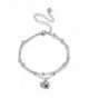 Beydodo Silver Plated Anklet Bracelet for Women Skull Pendant Silver 20+10CM Girls Beach Foot Jewelry - CA184TNZ99S
