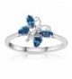 Sterling Silver Zirconia Simulated Butterfly