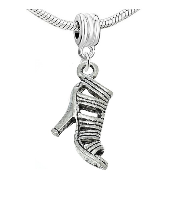 High Heel Shoe Charm Bead for Snake Chain Charm Bracelet - C611YA7U3PH