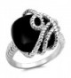 CHOOSE YOUR COLOR Sterling Silver Ring - Simulated Onyx - CM12G76ECB5