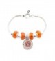 Auburn Tigers Orange Slider Glass Bead Silver Toggle Bracelet Jewelry AU - CI11K3BU2DD