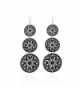 Lureme Hollow Out Design Jewelry Three Disks Shape Pendant Dangle Earrings for Girls and Women (02003111) - Black - C811SVTQS1J