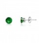 Round 3mm Simulated Emerald CZ Stud Earrings (0.36 cttw) Sterling Silver- 14k Yellow or Rose Goldplate - CV11IWLBRP3