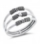 Bali Three Bar Bead Statement Ring New .925 Sterling Silver Band Sizes 5-10 - CU12O4DBAVC