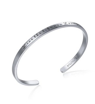 SOLOCUTE Sterling Bracelet Inspirational Bracelets - White Gold - CG1205RWXQN