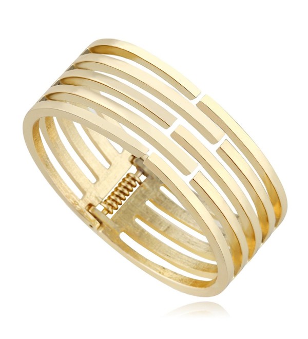 KAYMEN Classic Gold-Plated Women Statement Bangle Cuff Bracelets - CN124S8ARCL