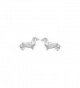 Boma Sterling Silver Origami Dauchshund Weiner Dog Stud Earrings - CX17YT73R0Y