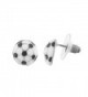 Lux Accessories Silvertone Black White Soccer Ball Sports Post Earrings - CN12N0H3DEA