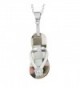 Sterling Silver Mother Of Pearl Flip Flop With Flower Design Necklace (18 inch) - Black - C911QLMCK1F