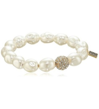 Laundry by Shelli Segal Pearl Pave Stretch Bracelet - White - C412OCZQLUS