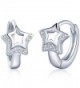 Infinite U Huggie Earrings 925 Sterling Silver Cubic Zirconia Small Hoop Star/Heart Cartilage for Women - CZ12KD1QB1T