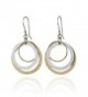 Two Tone Multi Hoop Dangle Earrings 925 Sterling Silver and 14k Gold Filled Circles Earring - C512O488NAR