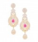 Swasti Jewels Women's American Diamond CZ Zircon Fashion Jewellery Colourful Ethnic Earrings - Pink - CB12BT67FYJ