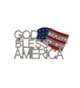 Patriotic Flag God Bless America Brooch Pin with Clear Rhinestone Accents - C012H3EABI7