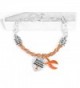 Multiple Sclerosis Awareness Orange Ribbon Partial Rope Charm Bracelet - C117YZWNQQ3