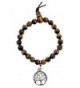 Yoga Meditation Charm Simulated Tiger Eye Bracelet Wrist Mala - C311LP07U3L