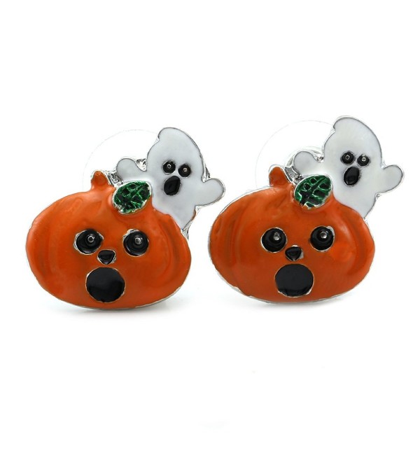 Cute Happy Halloween Fall Jack O Lantern Pumpkin Post Stud Pierced Earrings Costume Fashion Jewelry - C1126BO1RR5