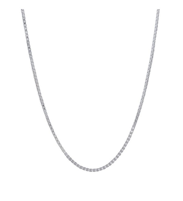 1mm 925 Sterling Silver Nickel-Free Box Chain Necklace - Made in Italy + Jewelry Polishing Cloth - C011OO4R2HT