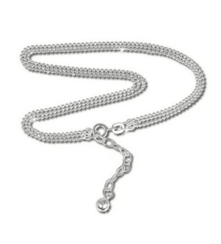 Elensan Silberdream Anklet Trhree Rows Ball Chain- S925 Sterling Silver 9.45 Inch - CI12CGDFS1V