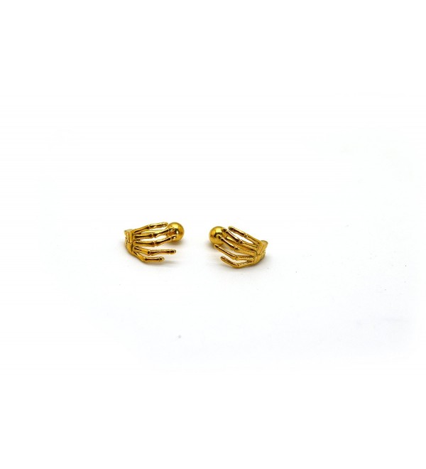 Chelsea Jewelry Basic Collections 3D Hand shaped Stud screw-back Earrings - Yellow Gold - CS12FXQESZZ
