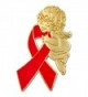 PinMart's Red Awareness Ribbon Religious Spiritual Angel Enamel Lapel Pin - CJ11KRNFUBB