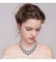 BriLove Teardrop Statement Necklace Silver Tone