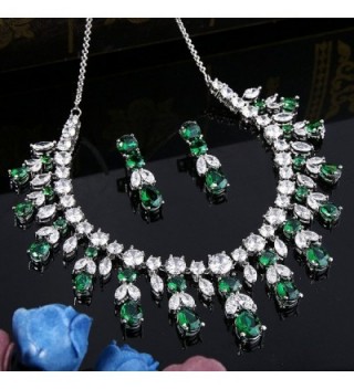 BriLove Teardrop Statement Necklace Silver Tone in Women's Jewelry Sets